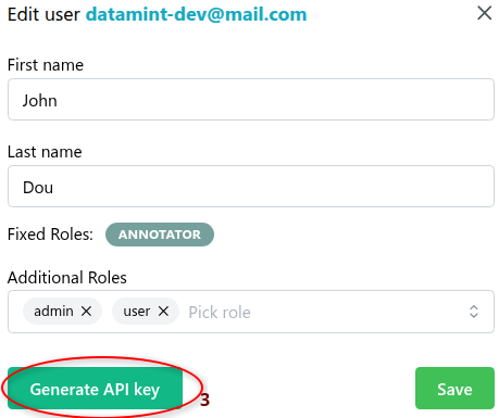 Generating an API key